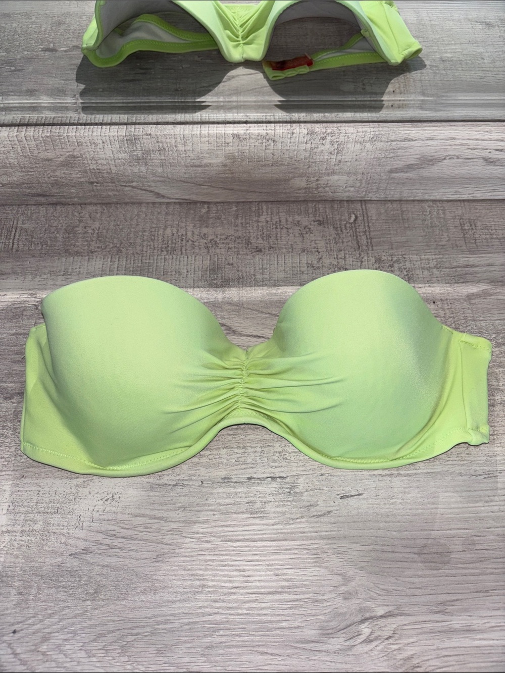 Victoria's Secret Neon Lime Strapless Bikini Top